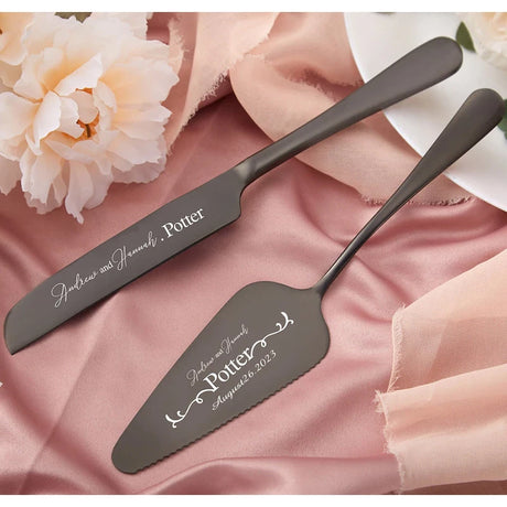 Personalised Stainless Steel Cake Cutting Set