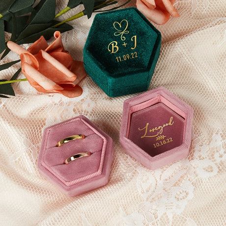 Personalised Velvet Ring Box Wedding