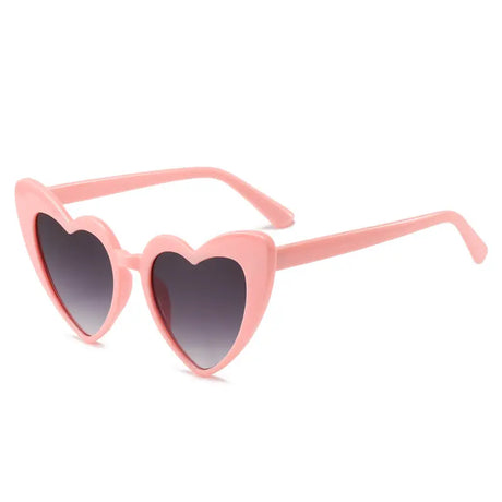 Retro Heart White and Pink Wedding Day Sunglasses