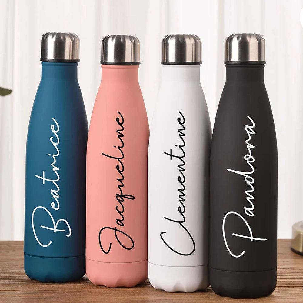 Personalised Stainless Steel Water Bottle - Wedding Gift