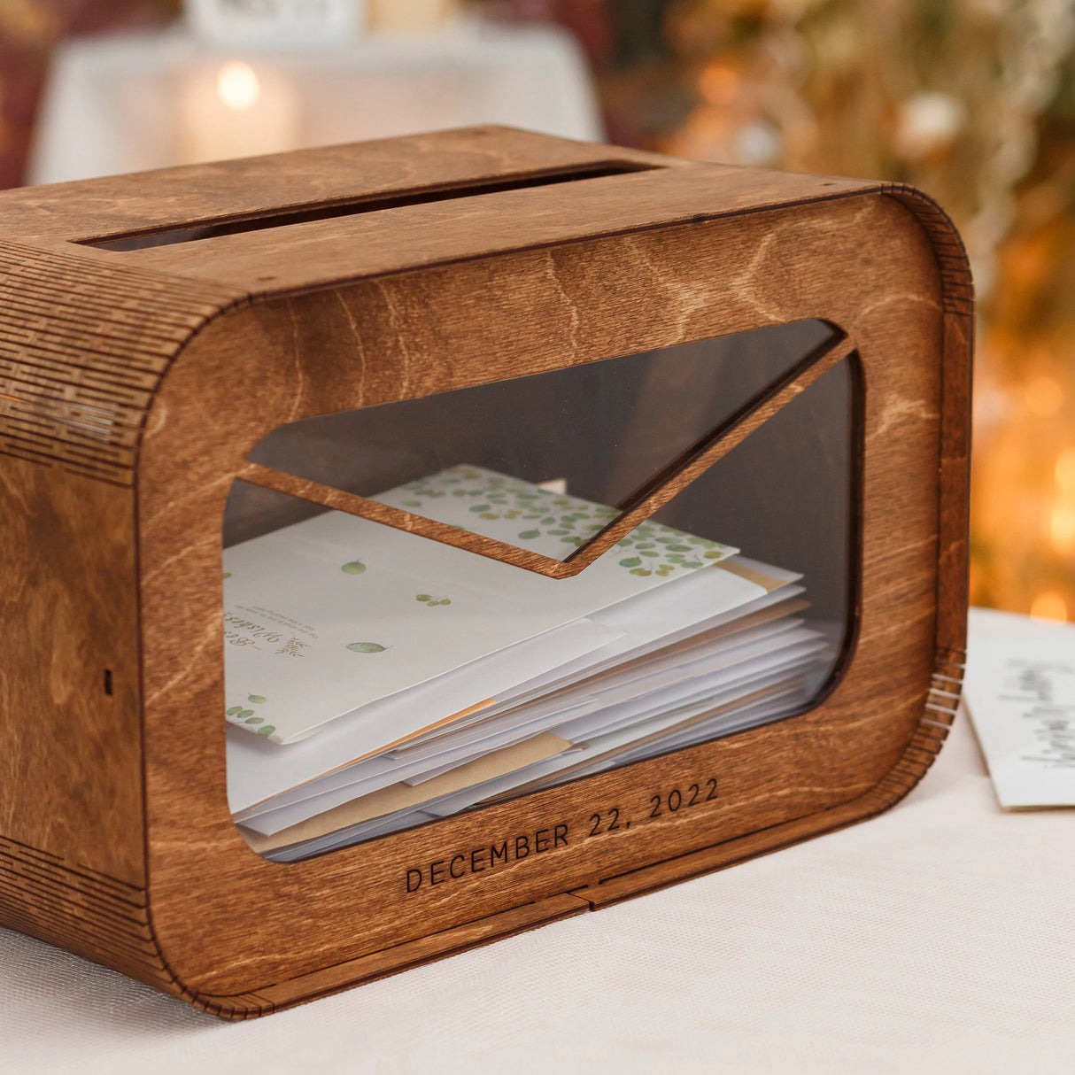 Personalised Rustic Wedding Card Box