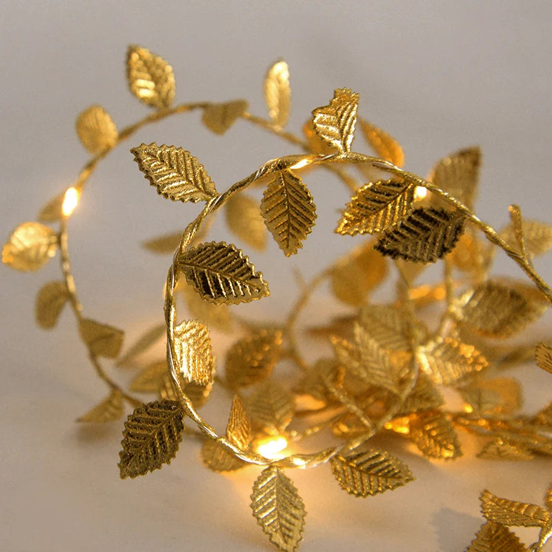 Golden Leaves Fairy Lights - Wedding Party Decor