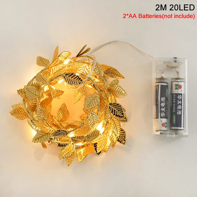 Golden Leaves Fairy Lights - Wedding Party Decor