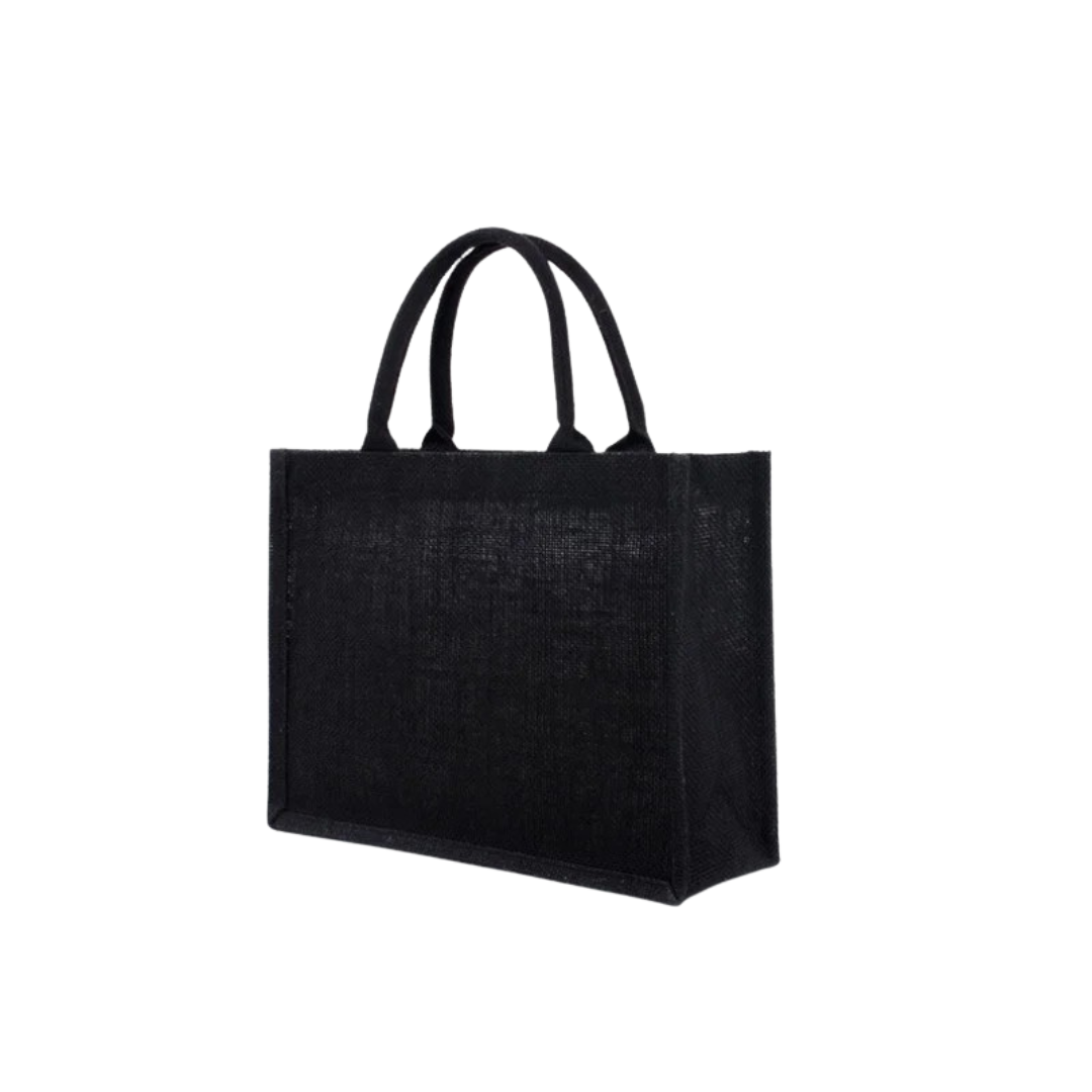Personalised Black Jute Bridesmaid Tote Bag