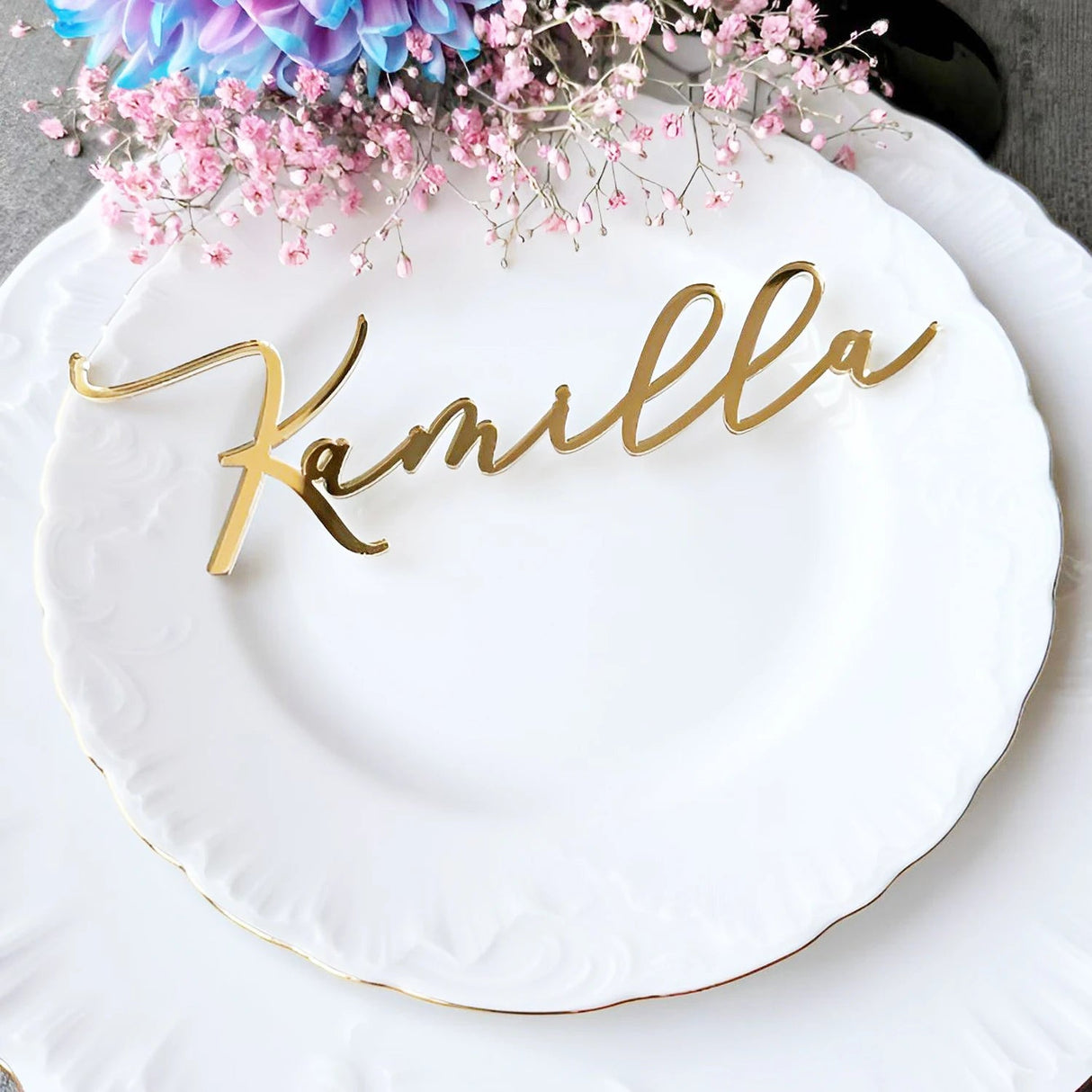 Acrylic Wood Place Cards - Luxury Wedding Place Cards, Laser Cut Names Wedding Cards, Customize Wedding Decor Table - I'm Getting Married