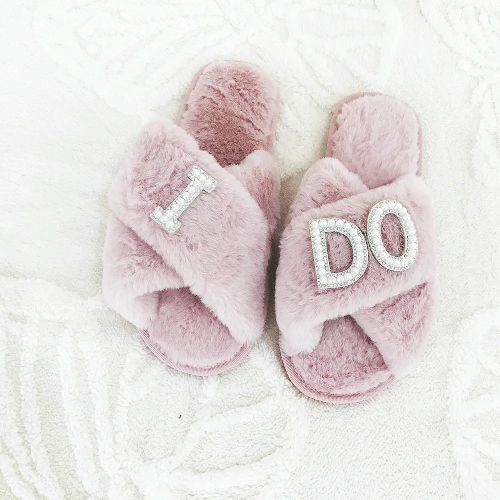 BRIDE Rhinestone Wedding Slippers - I'm Getting Married
