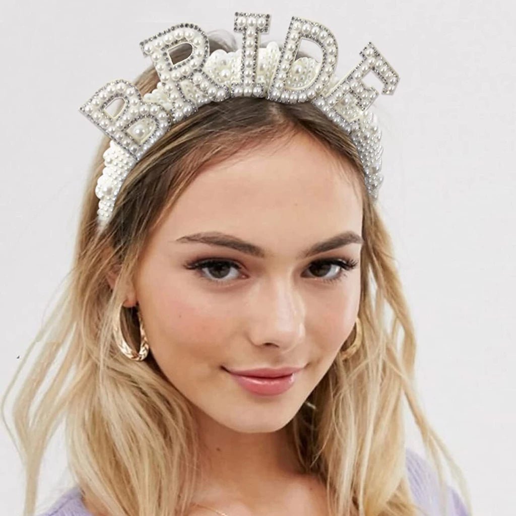 Bride to be Pearl Crown Headband - I'm Getting Married