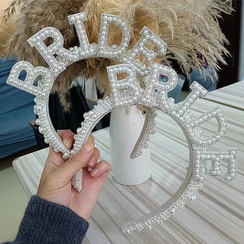 Bride to be Pearl Crown Headband - I'm Getting Married