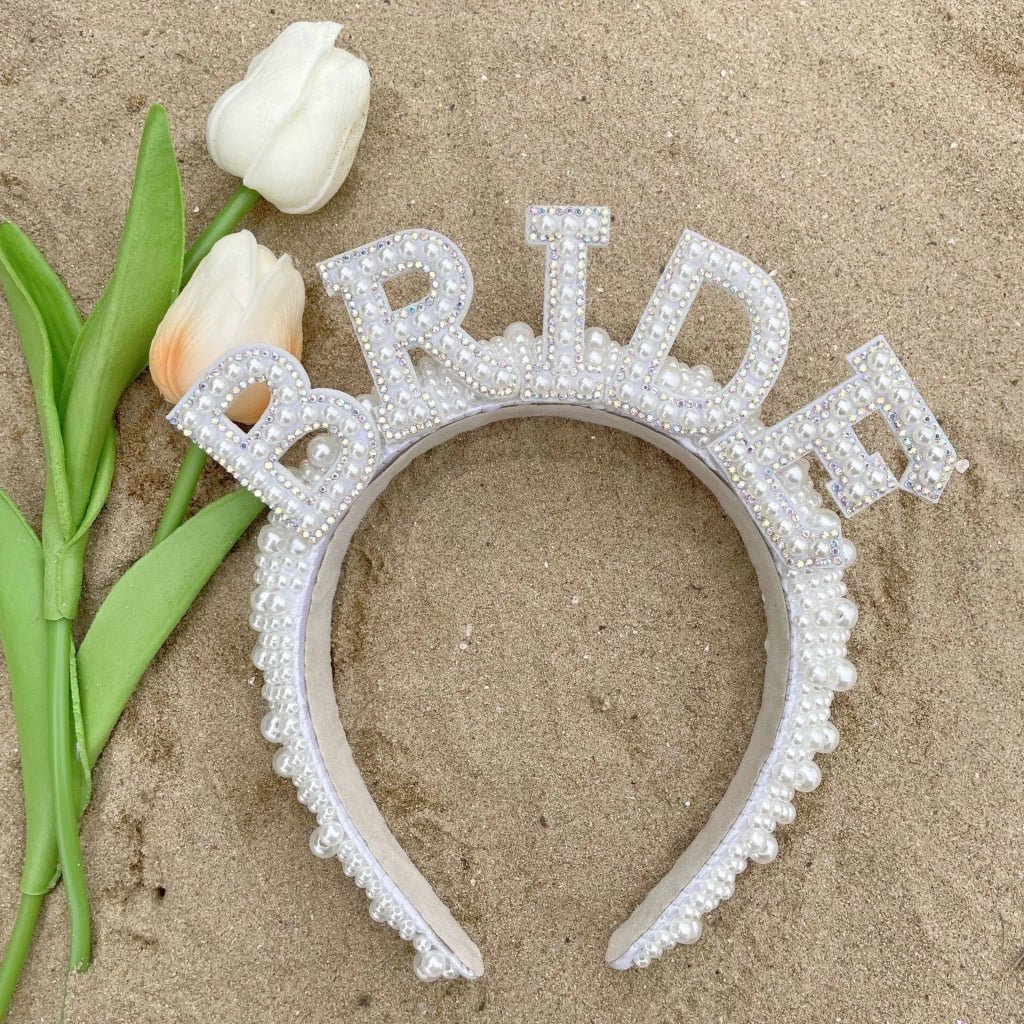 Bride to be Pearl Crown Headband - I'm Getting Married