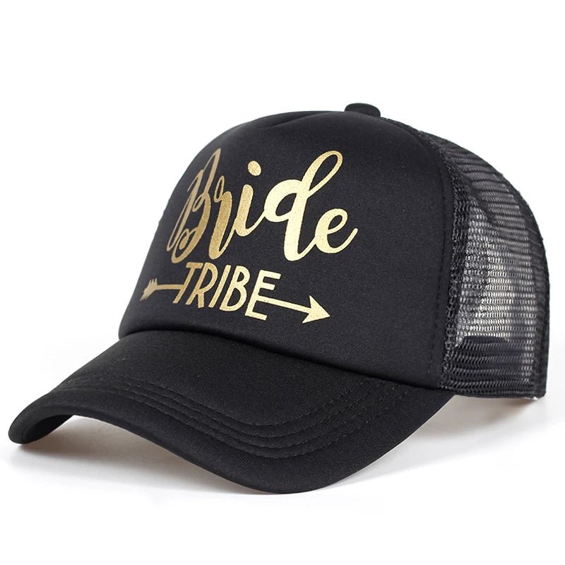 Bride Tribe Gold Letters Snapback Trucker Hat - I'm Getting Married