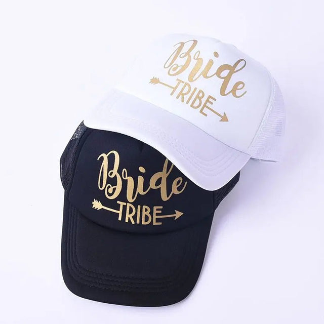 Bride Tribe Gold Letters Snapback Trucker Hat - I'm Getting Married