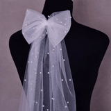 Elegant Mesh Bow Hair Clip for Bride - I'm Getting Married