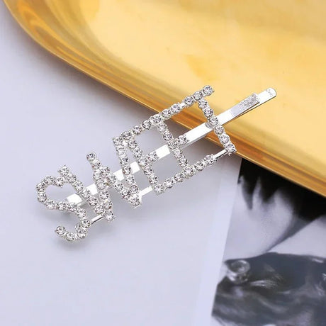 Glitter Rhinestone Bride - to - Be Hair Clip - I'm Getting Married