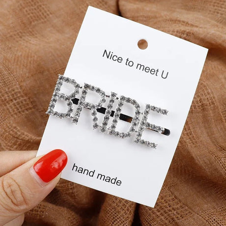 Glitter Rhinestone Bride - to - Be Hair Clip - I'm Getting Married