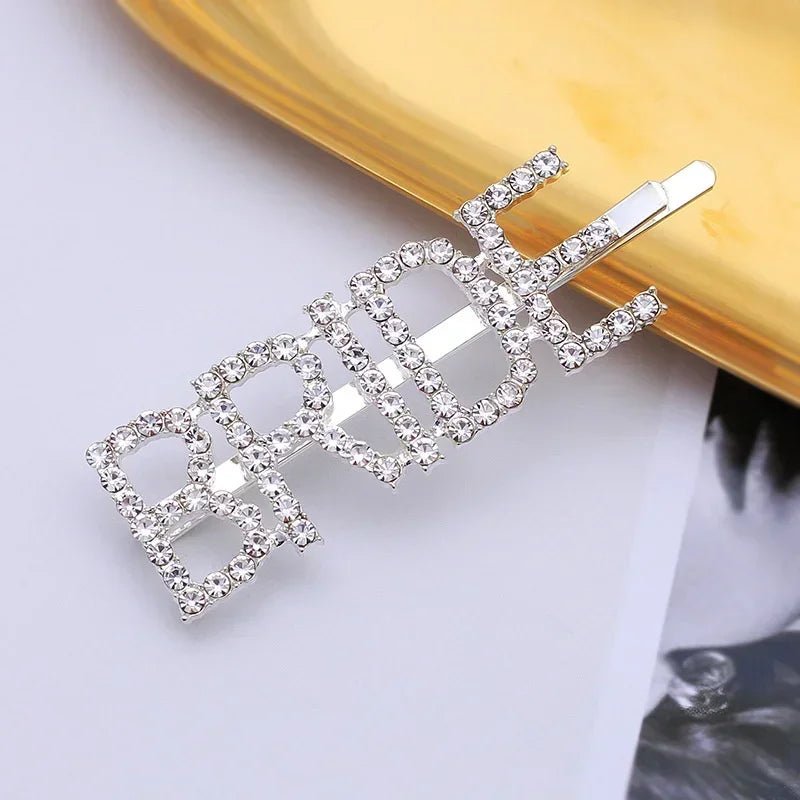 Glitter Rhinestone Bride - to - Be Hair Clip - I'm Getting Married
