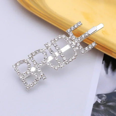 Glitter Rhinestone Bride - to - Be Hair Clip - I'm Getting Married