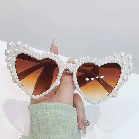 Heart - Shaped Pearl Sunglasses - Just Married Bridesmaid Gift - I'm Getting Married
