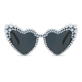 Heart - Shaped Pearl Sunglasses - Just Married Bridesmaid Gift - I'm Getting Married