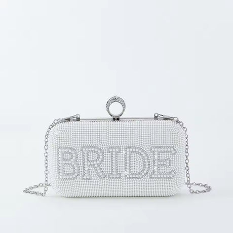 Pearl Beading Bridal Wedding Day Clutch