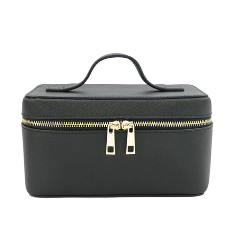 Ladies Personalised Saffiano Split Leather Travel Toiletry Case Bag - On Trend - I'm Getting Married