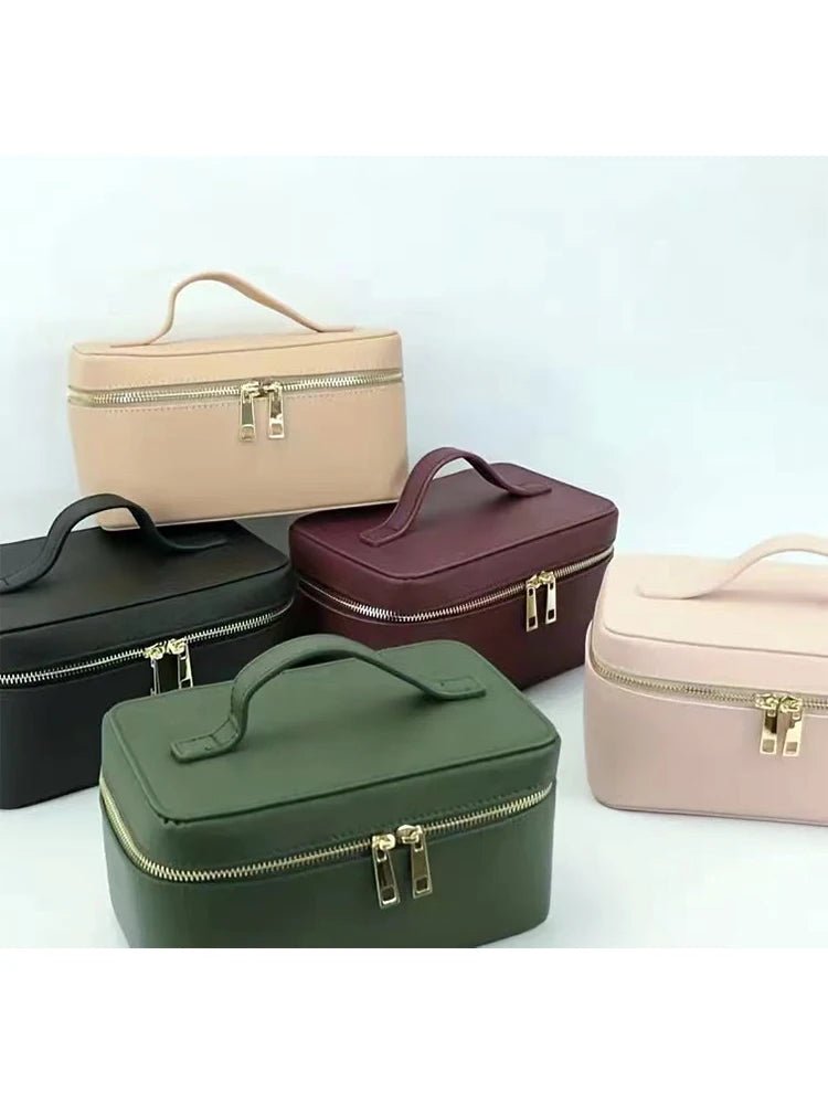 Ladies Personalised Saffiano Split Leather Travel Toiletry Case Bag - On Trend - I'm Getting Married
