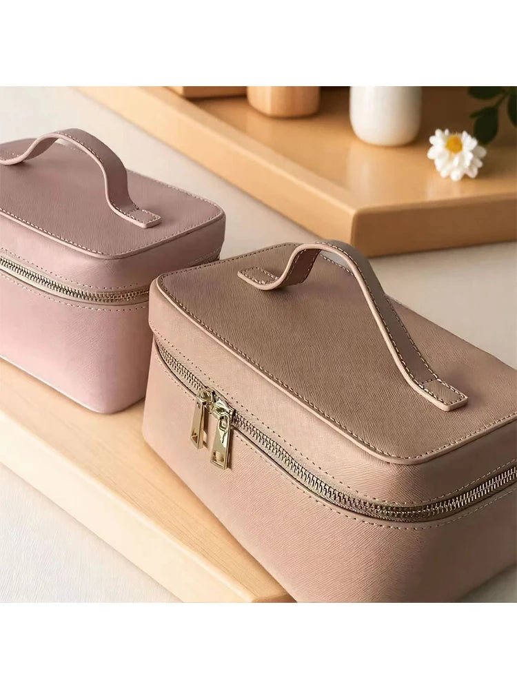 Ladies Personalised Saffiano Split Leather Travel Toiletry Case Bag - On Trend - I'm Getting Married