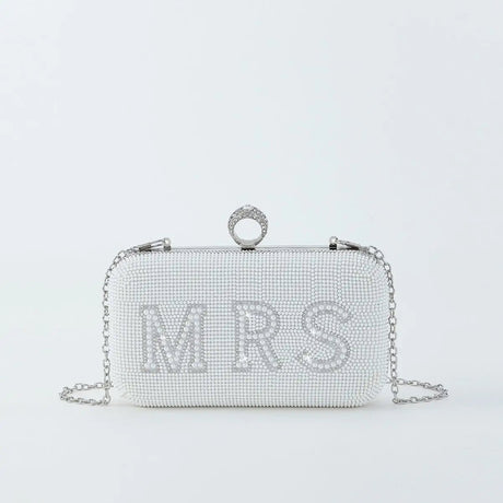 Pearl Beading Bridal Wedding Day Clutch - I'm Getting Married