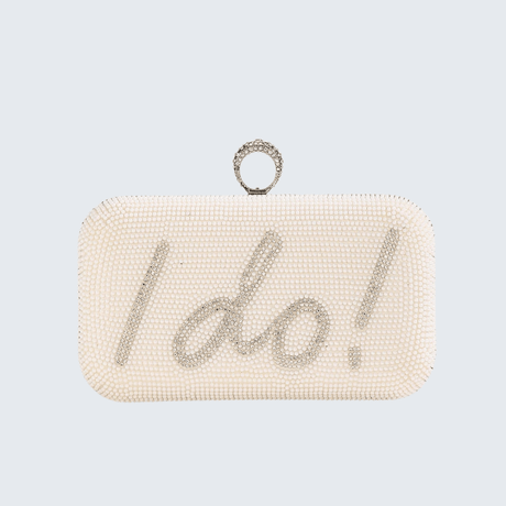 Pearl Beading Bridal Wedding Day Clutch - I'm Getting Married