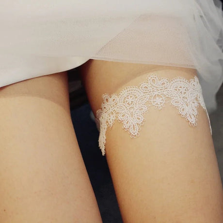 Pearl Lace Bridal Wedding Day Garter - I'm Getting Married