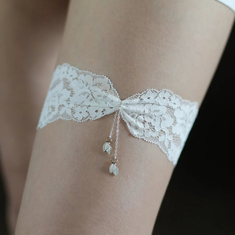 Pearl Lace Bridal Wedding Day Garter - I'm Getting Married