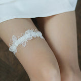 Pearl Lace Bridal Wedding Day Garter - I'm Getting Married