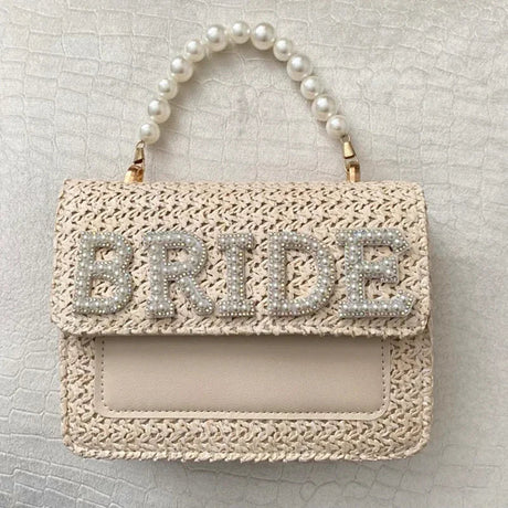 Pearl Woven Bride Bag - Bridal Shower Essential - I'm Getting Married