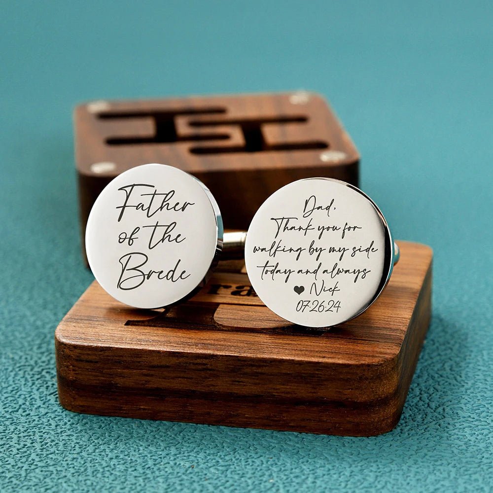 Personalised Father of the Bride & Groomsmen Wedding Cufflinks - I'm Getting Married