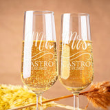 Personalised Mrs and Mr Champagne Glass Flute Set - I'm Getting Married