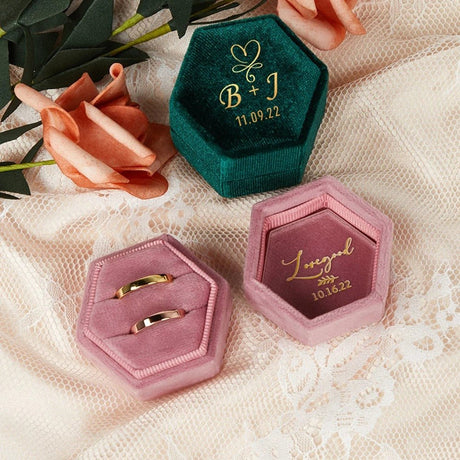Personalised Velvet Ring Box Wedding - I'm Getting Married