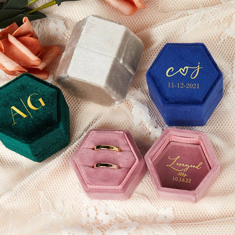 Personalised Velvet Ring Box Wedding - I'm Getting Married