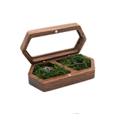 Personalised Walnut Wooden Ring Box - Custom Engraved Engagement - I'm Getting Married