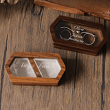Personalised Walnut Wooden Ring Box - Custom Engraved Engagement - I'm Getting Married