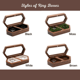 Personalised Walnut Wooden Ring Box - Custom Engraved Engagement - I'm Getting Married