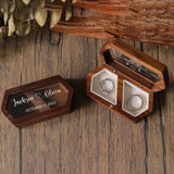 Personalised Walnut Wooden Ring Box - Custom Engraved Engagement - I'm Getting Married