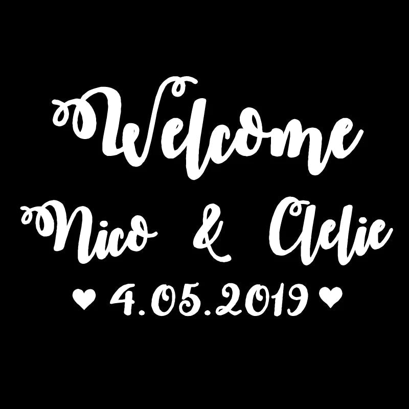 Personalised wedding welcome sticker sign Bride and Groom names wedding date customised vinyl Removable Waterproof sticker decal - I'm Getting Married