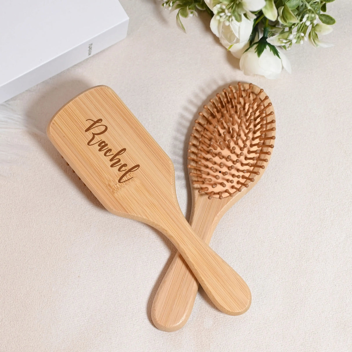 Personalised Wooden Hair Brush - Bridesmaid Wedding Day Gift - I'm Getting Married