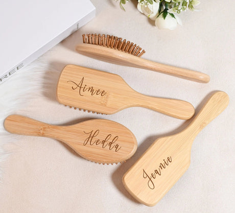 Personalised Wooden Hair Brush - Bridesmaid Wedding Day Gift - I'm Getting Married