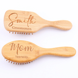 Personalised Wooden Hair Brush - Bridesmaid Wedding Day Gift - I'm Getting Married