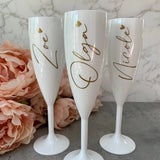 Personalized White Champagne Flute - Bridal Party Gift - I'm Getting Married