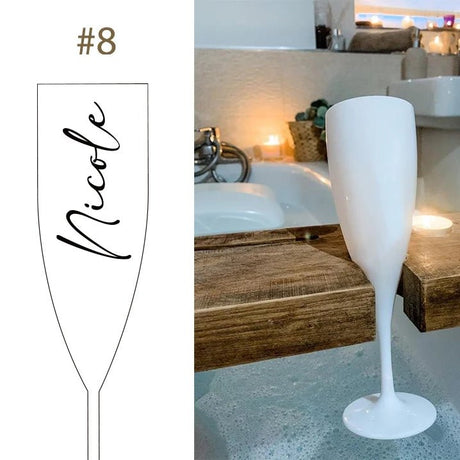 Personalized White Champagne Flute - Bridal Party Gift - I'm Getting Married