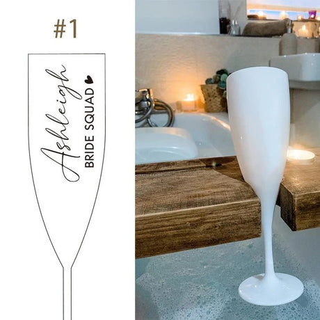 Personalized White Champagne Flute - Bridal Party Gift - I'm Getting Married