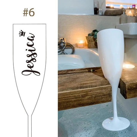 Personalized White Champagne Flute - Bridal Party Gift - I'm Getting Married