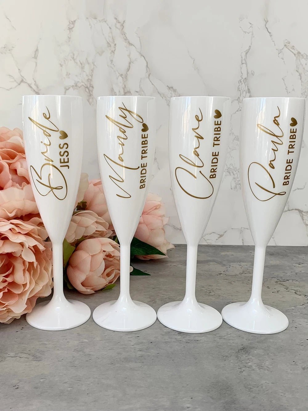 Personalized White Champagne Flute - Bridal Party Gift - I'm Getting Married