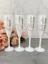 Personalized White Champagne Flute - Bridal Party Gift - I'm Getting Married
